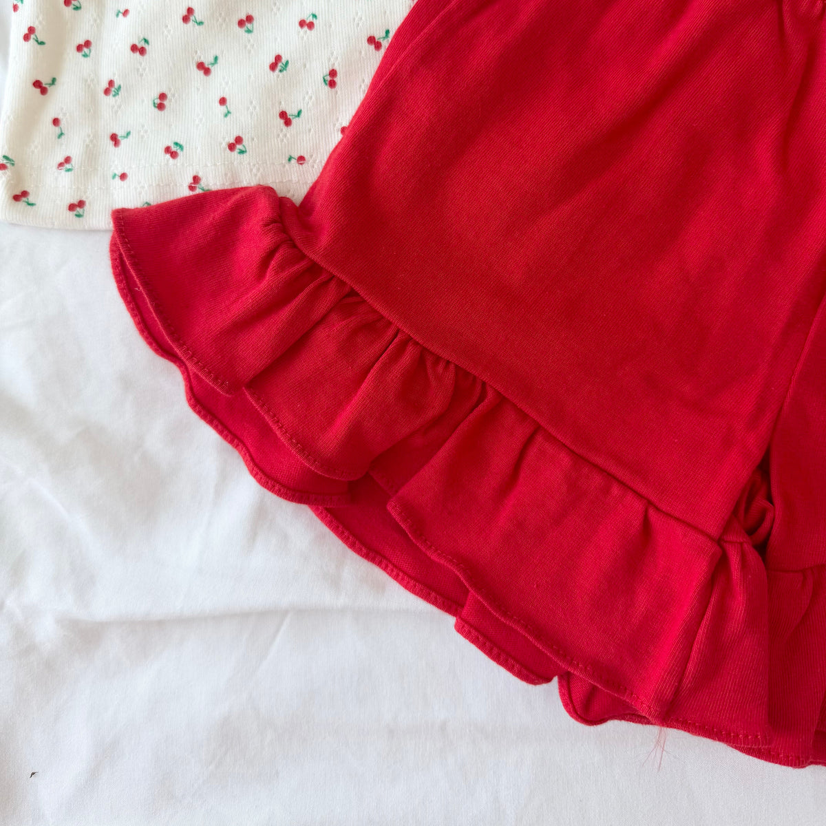 Cherry Puff Shorts Set