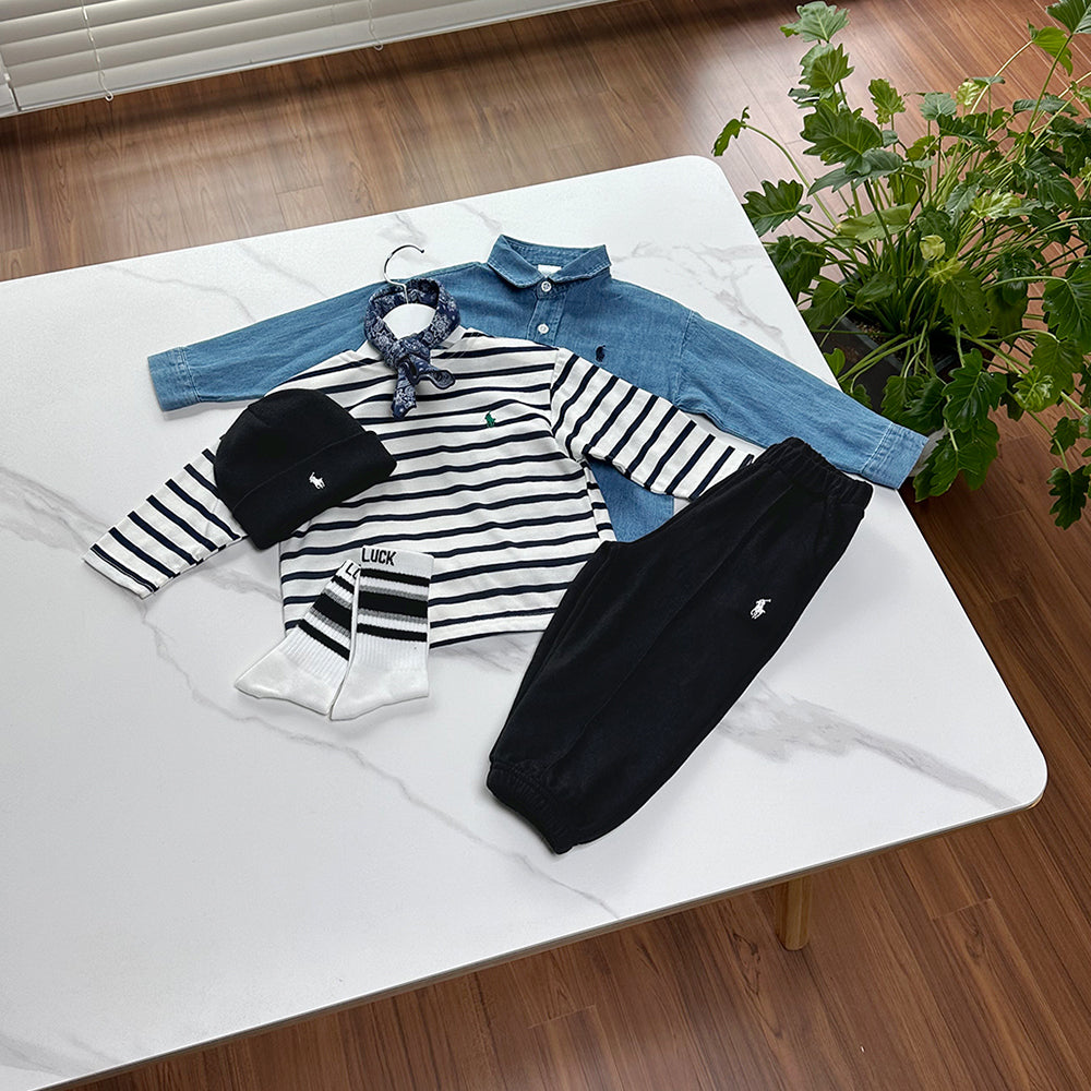 Stripes boat neck tee