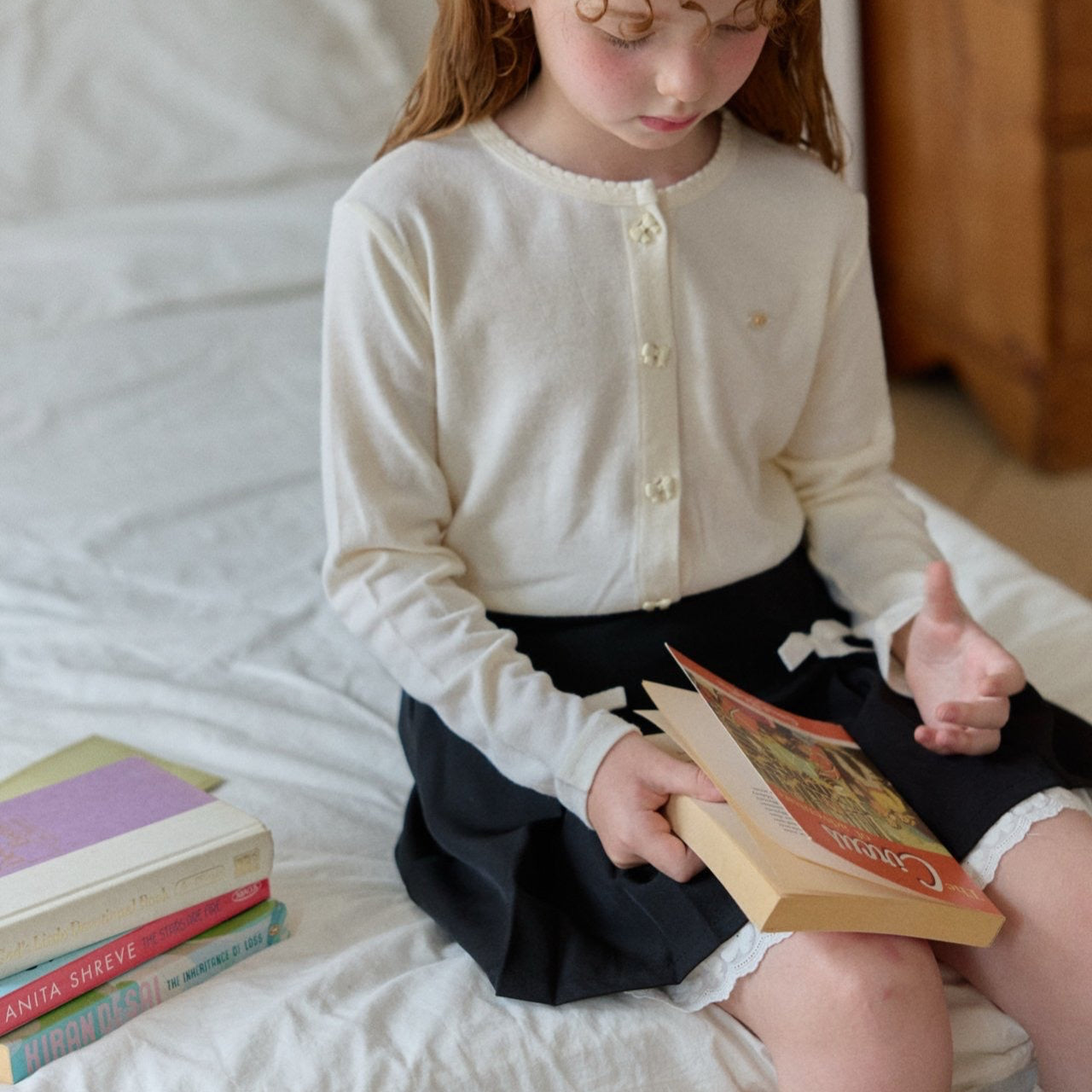 Basic wool cardigan [Red