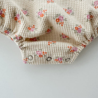 Flower Waffle Anorak Romper [Ivory S,M]