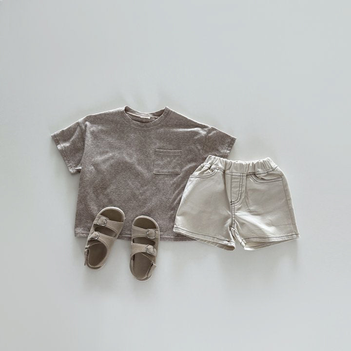 Slub pocket T-shirt [blue XL]