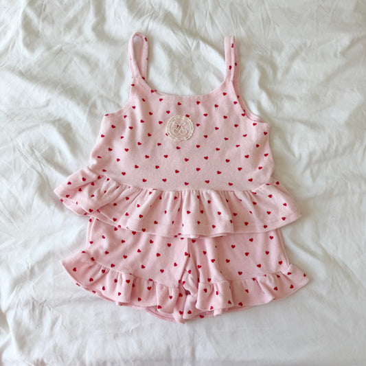 Heart Dot Terry Cami Set