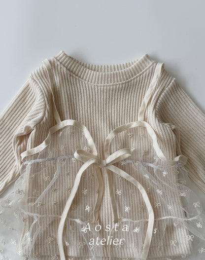 [PRE-ORDER] Lace Ribbon Open Dress