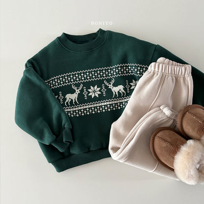 Deer Sweatshirt [green XS, L, XL]