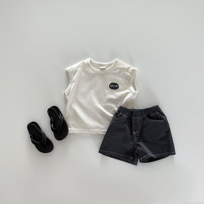 Hello sleeveless tee [cream L]