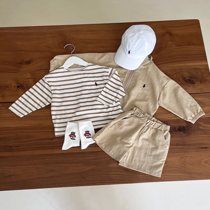 Stripes boat neck tee