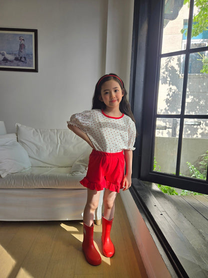 Cherry Puff Shorts Set