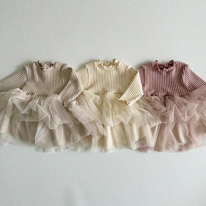 Camellia dress [Pink & Ivory]