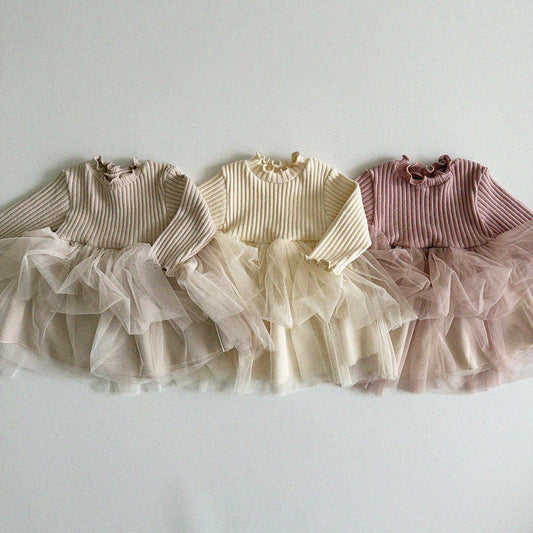 Camellia dress [Pink & Ivory]