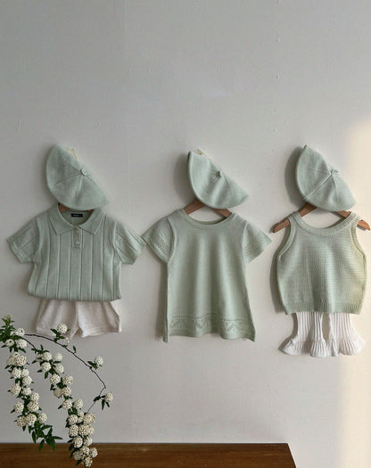 Pastel Knit Top [pink S]