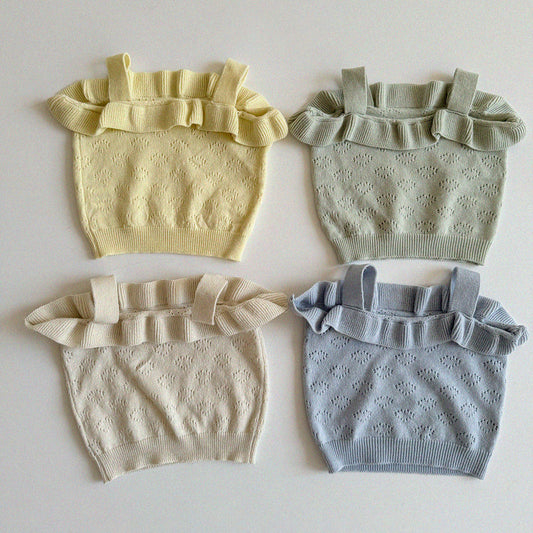 [PRE-ORDER] Knit frill sleeveless top