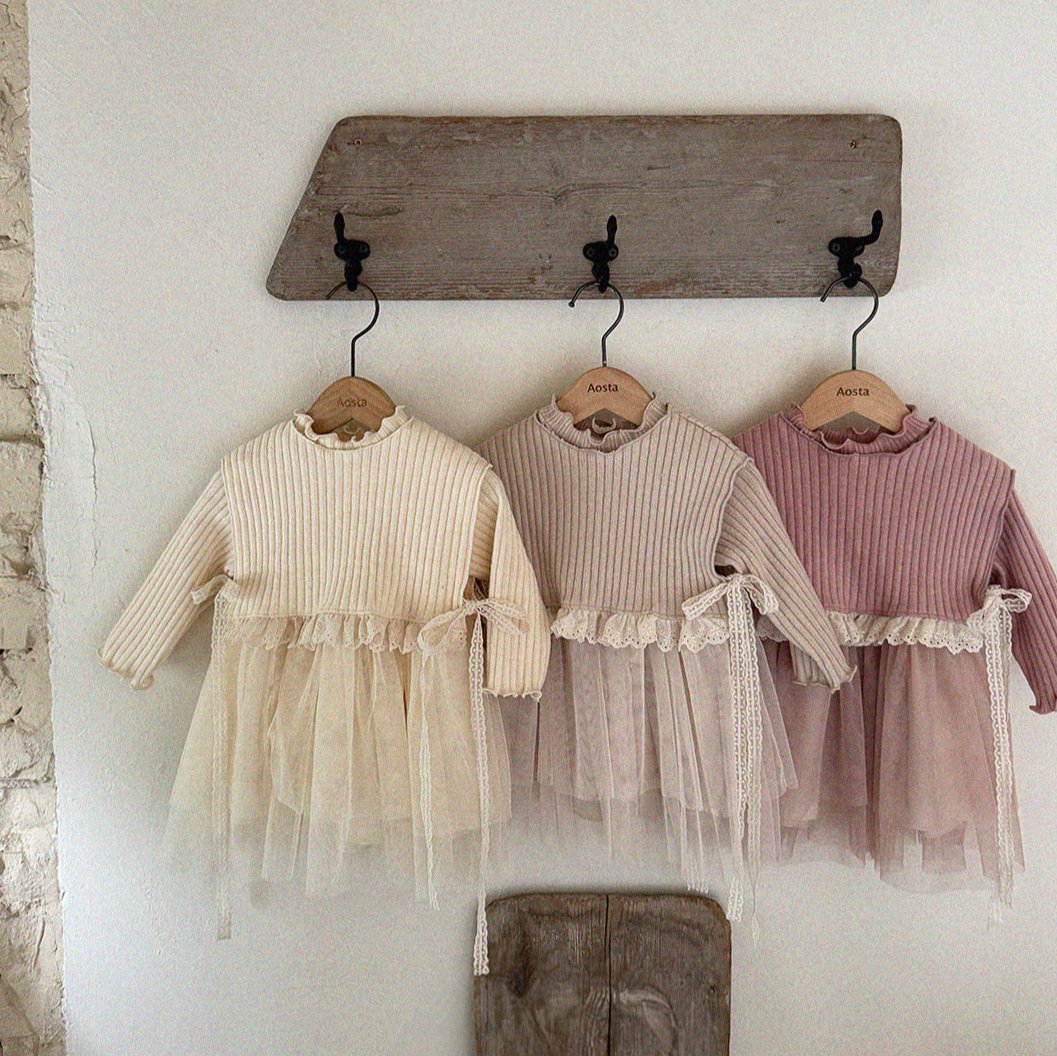 Camellia dress [Pink & Ivory]