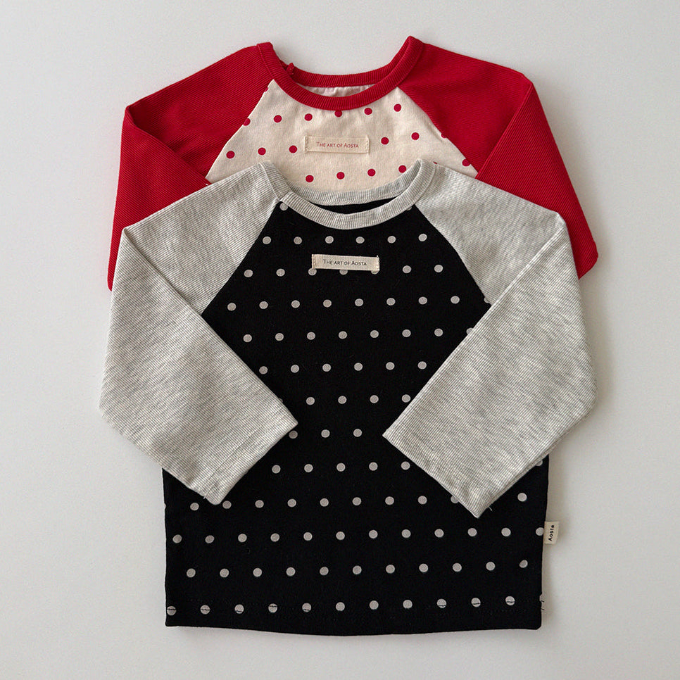 [PRE-ORDER] Polka dot raglan long sleeve