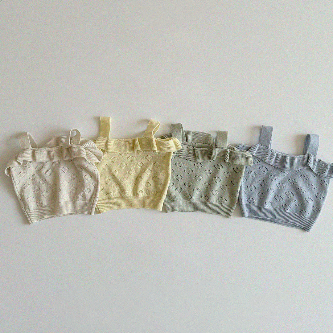 [PRE-ORDER] Knit frill sleeveless top