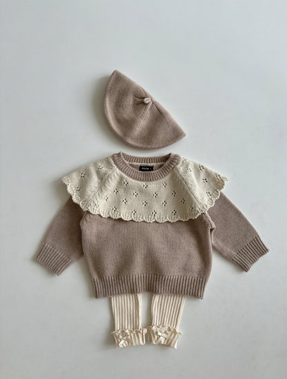 Cape knit top [blue M]