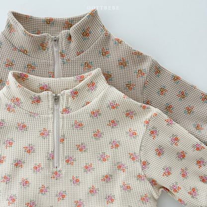 Flower Waffle Anorak Romper [Ivory S,M]