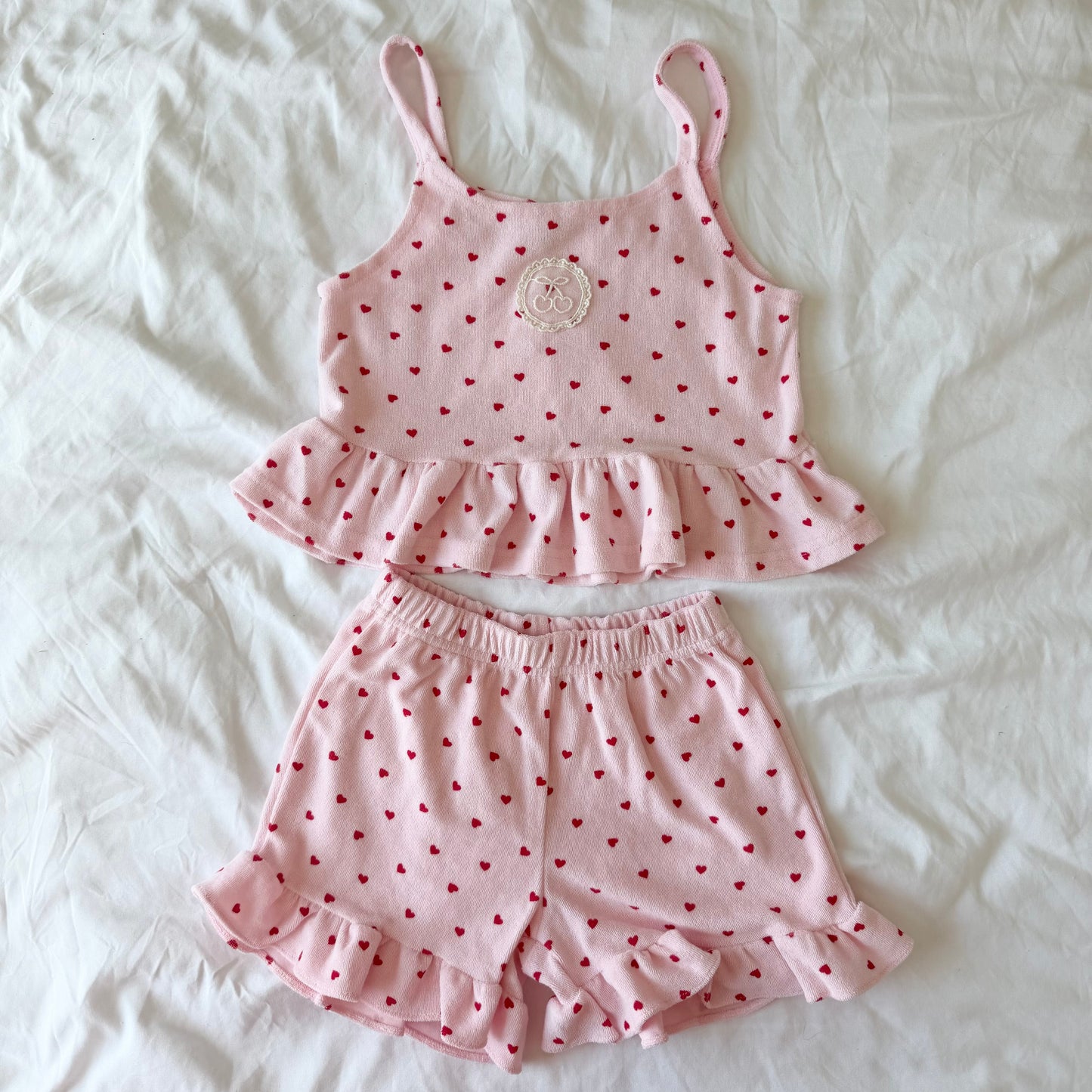 Heart Dot Terry Cami Set
