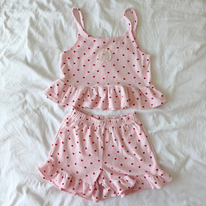 Heart Dot Terry Cami Set