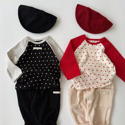 [PRE-ORDER] Polka dot raglan long sleeve