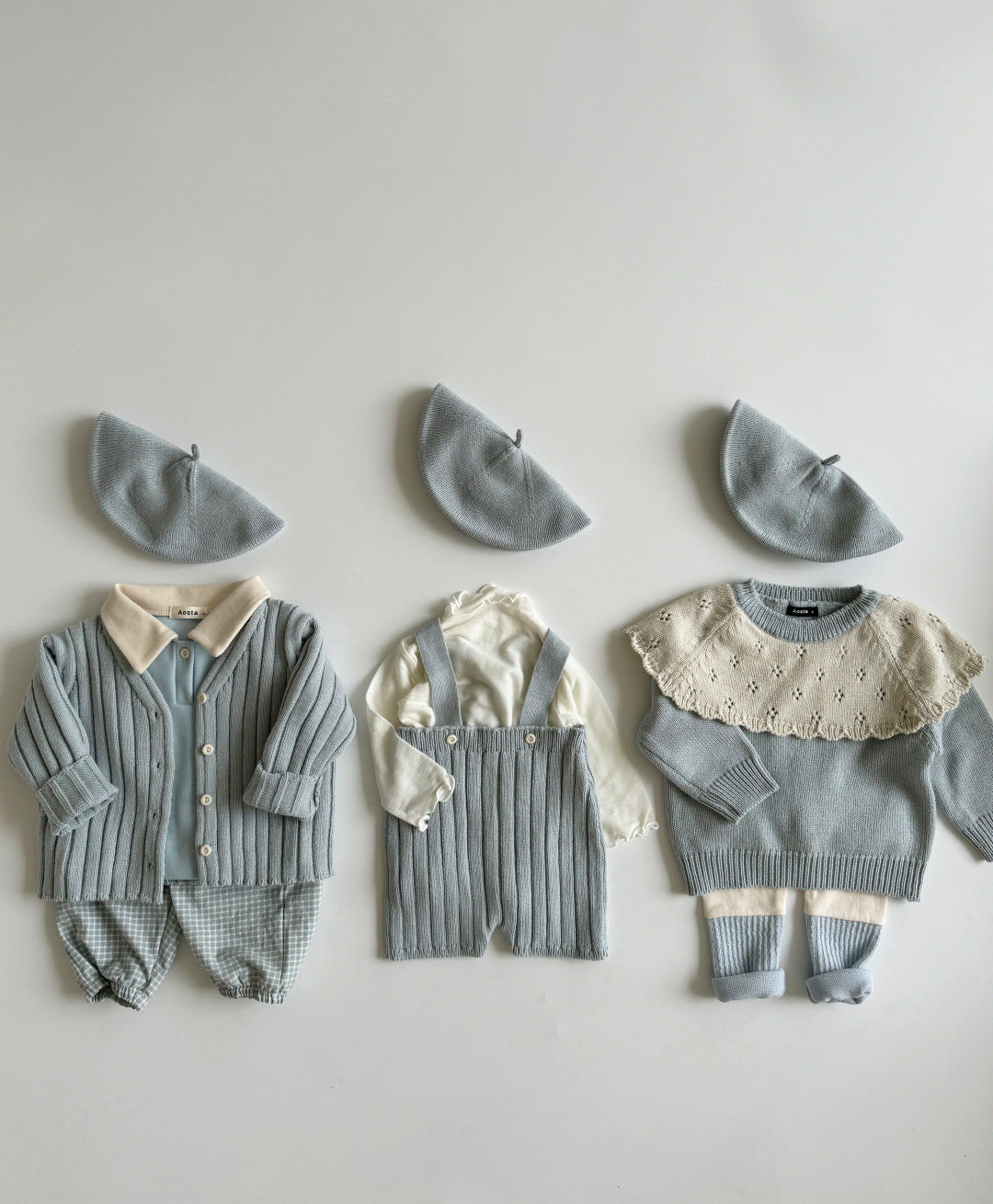 Cape knit top [blue M]
