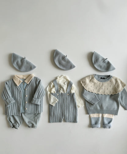 Cape knit top [blue M]