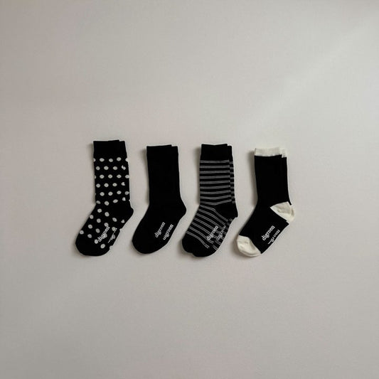 [PRE-ORDER] Together socks set - black