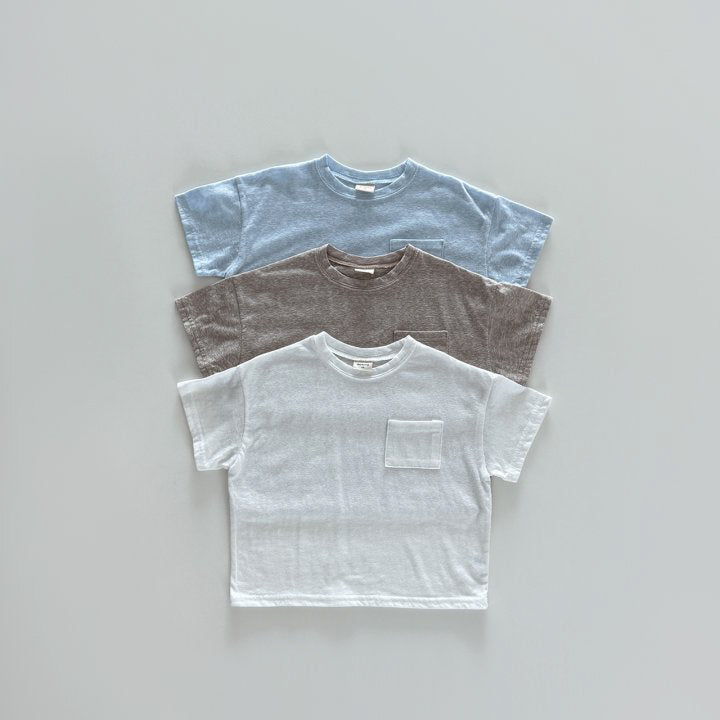 Slub pocket T-shirt [blue XL]