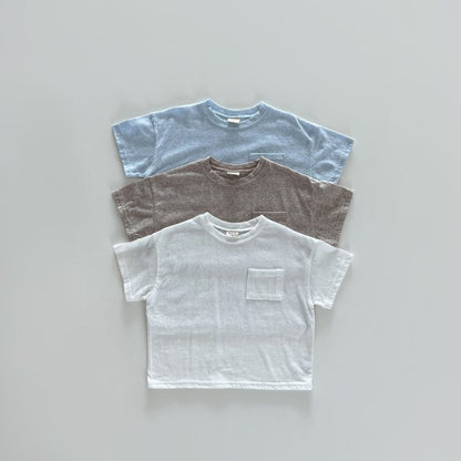 Slub pocket T-shirt [blue XL]