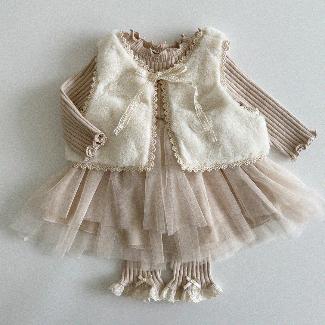 Camellia dress [Pink & Ivory]
