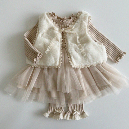 Camellia dress [Pink & Ivory]