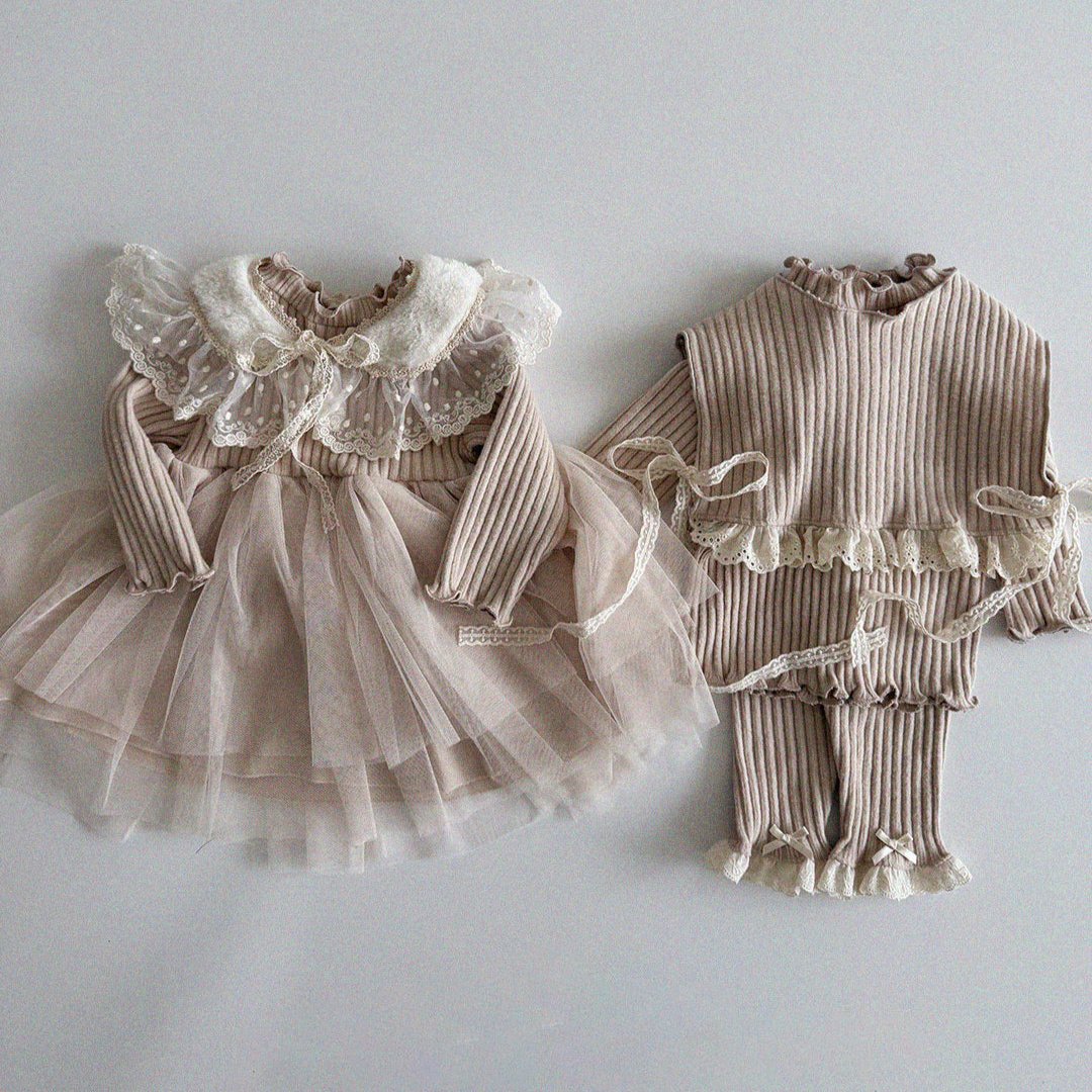 Camellia dress [Pink & Ivory]