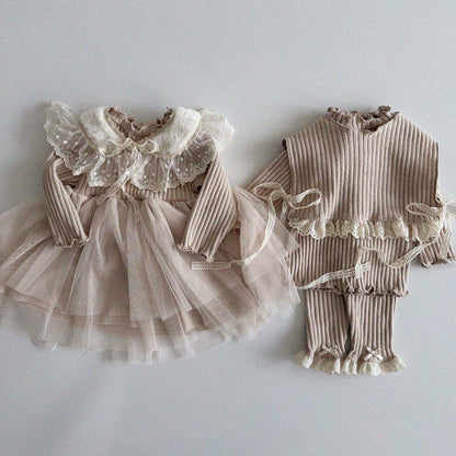 Camellia dress [Pink & Ivory]