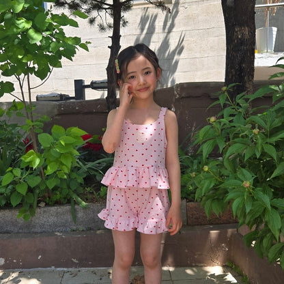 Heart Dot Terry Cami Set