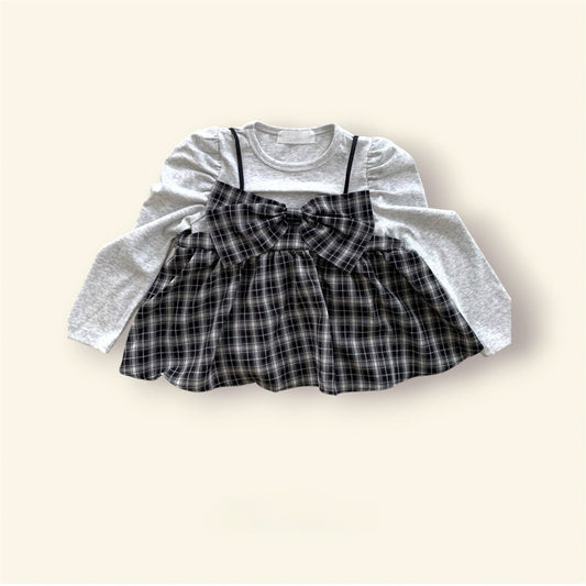 [PRE-ORDER] Checkered Bustier Long Sleeve Tee