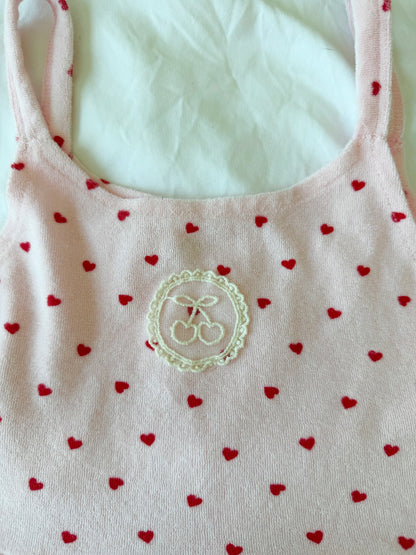 Heart Dot Terry Cami Set
