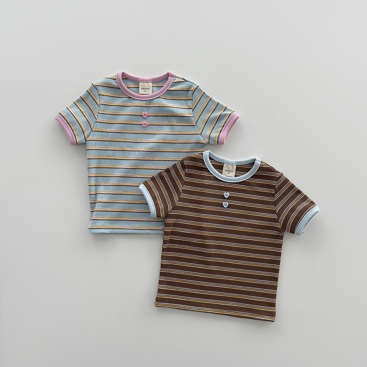 [PRE-ORDER] Striped Ribbed Button Tee