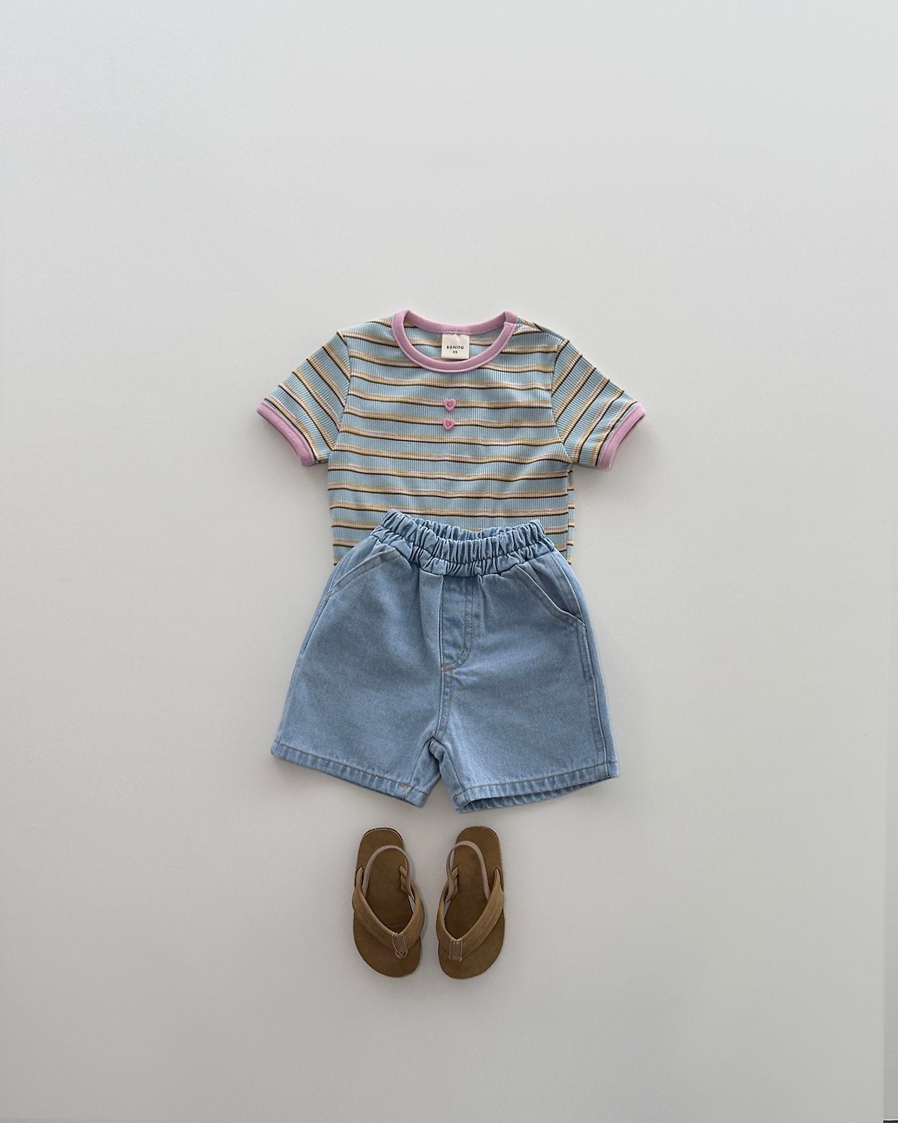 [PRE-ORDER] Striped Ribbed Button Tee