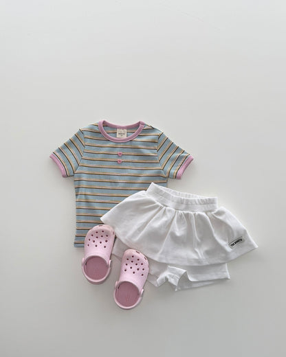 [PRE-ORDER] Striped Ribbed Button Tee