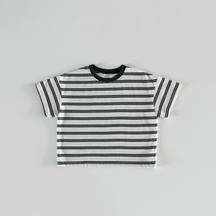 Two tone striped T-shirt [blue, green]