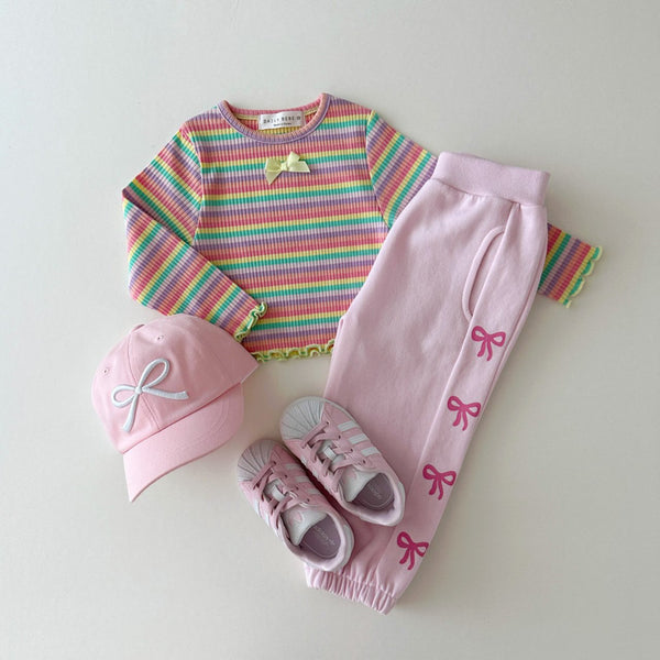 Ribbon jogger pants [pink XS]