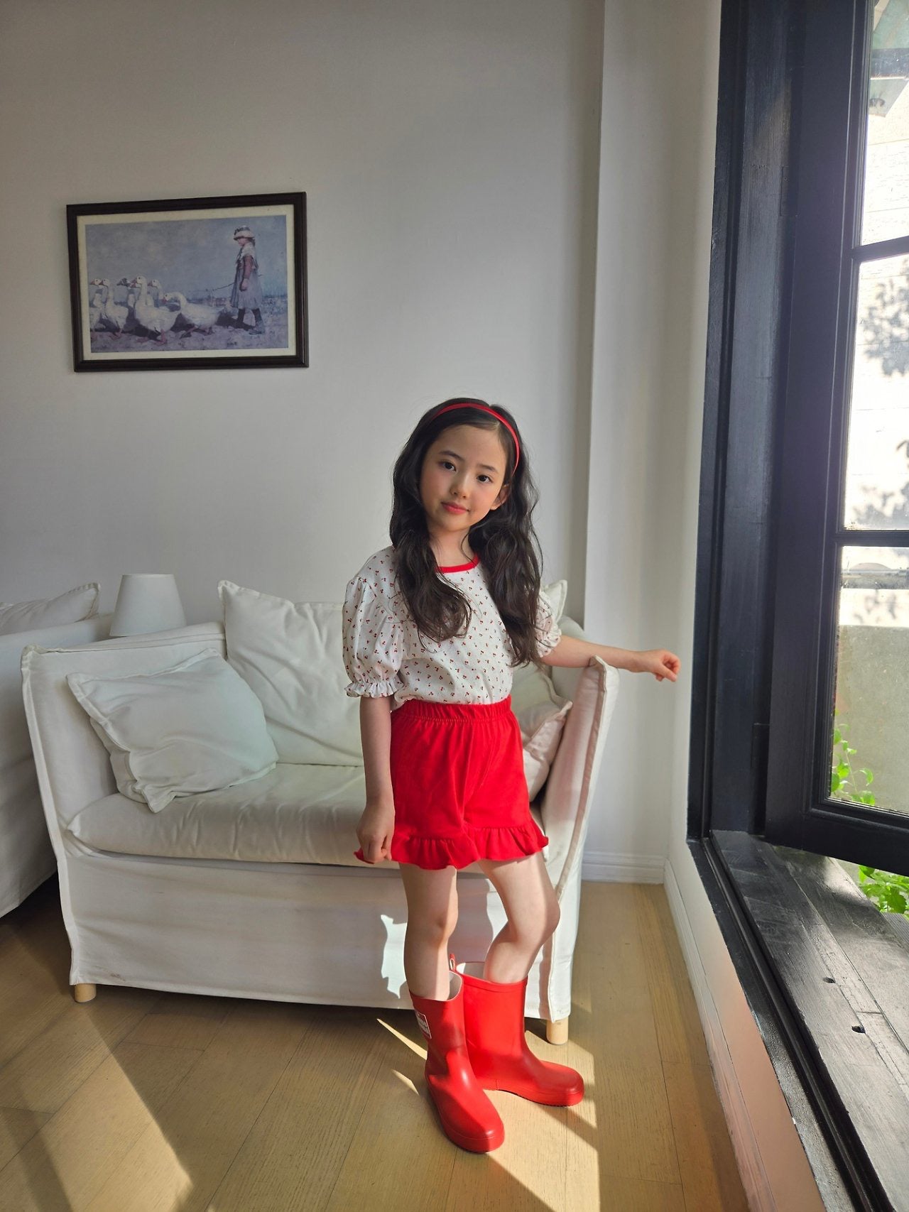 Cherry Puff Shorts Set