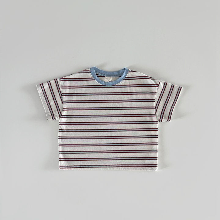 Two tone striped T-shirt [blue, green]