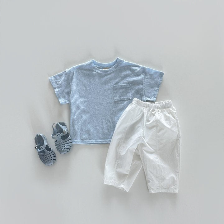Slub pocket T-shirt [blue XL]
