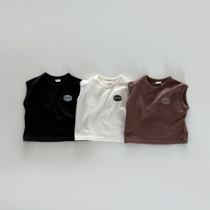 Hello sleeveless tee [cream L]