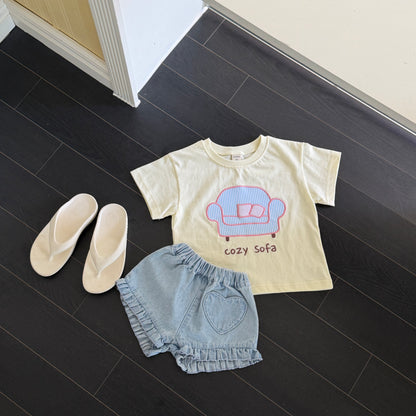 [PRE-ORDER] Heart Frill Denim Shorts