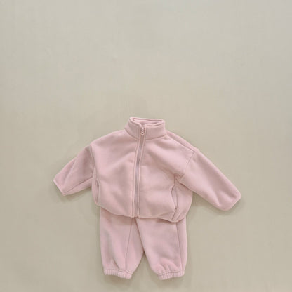 Super fleece zip-up set