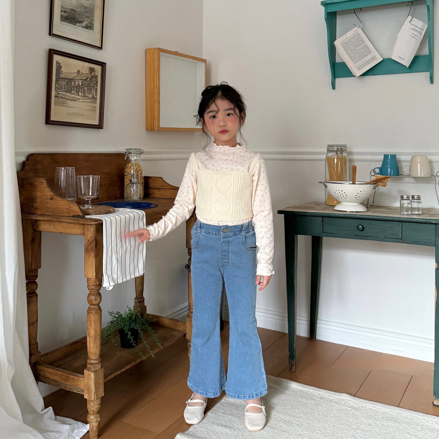 Wavy half turtle neck tee [Heart M]