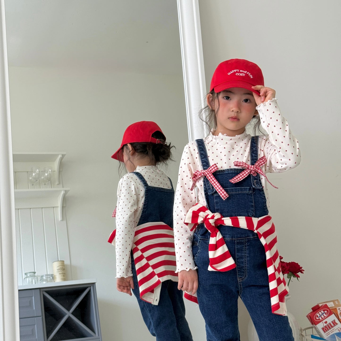 Wavy half turtle neck tee [Heart M]