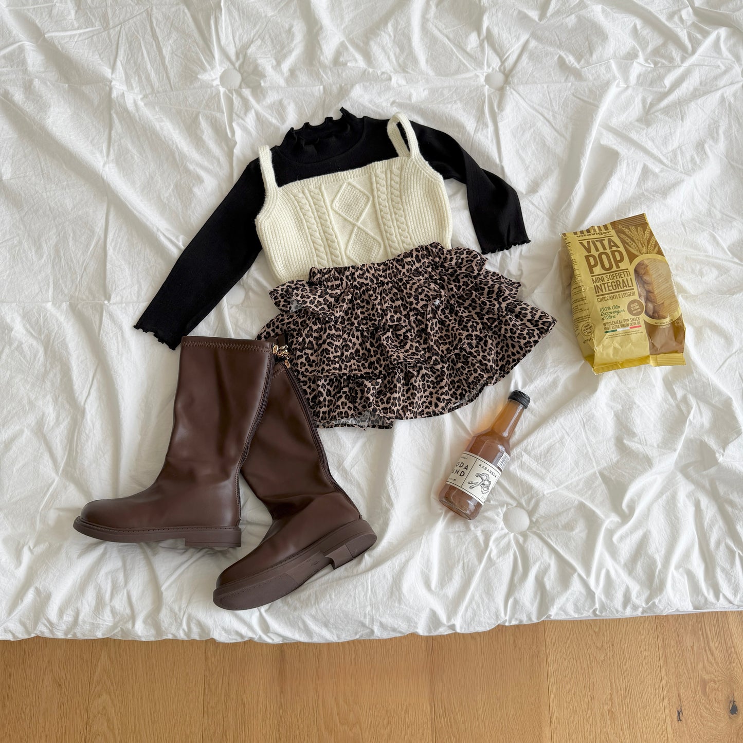 Wavy half turtle neck tee [Heart M]