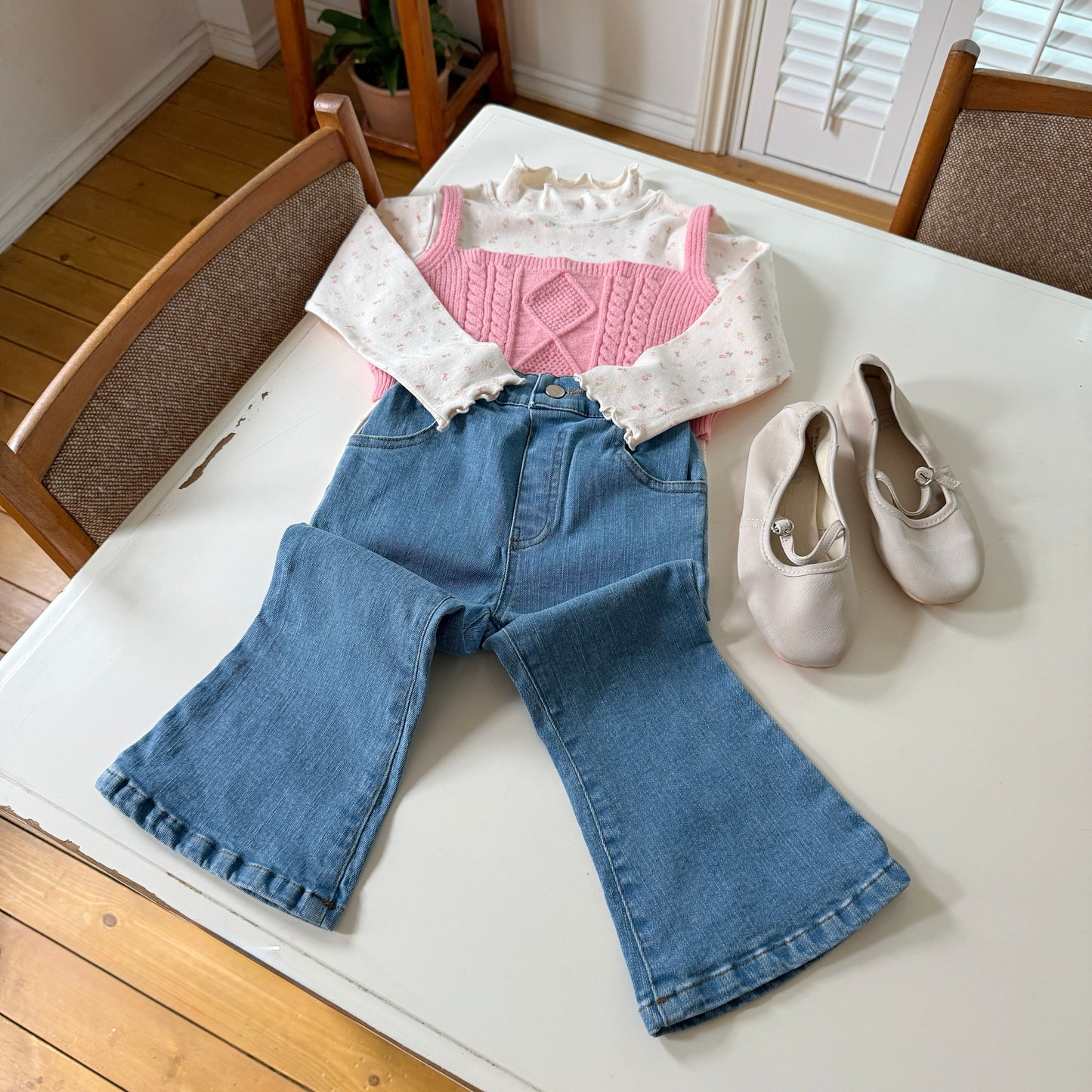 [PRE-ORDER] Ribbon bootcut jeans